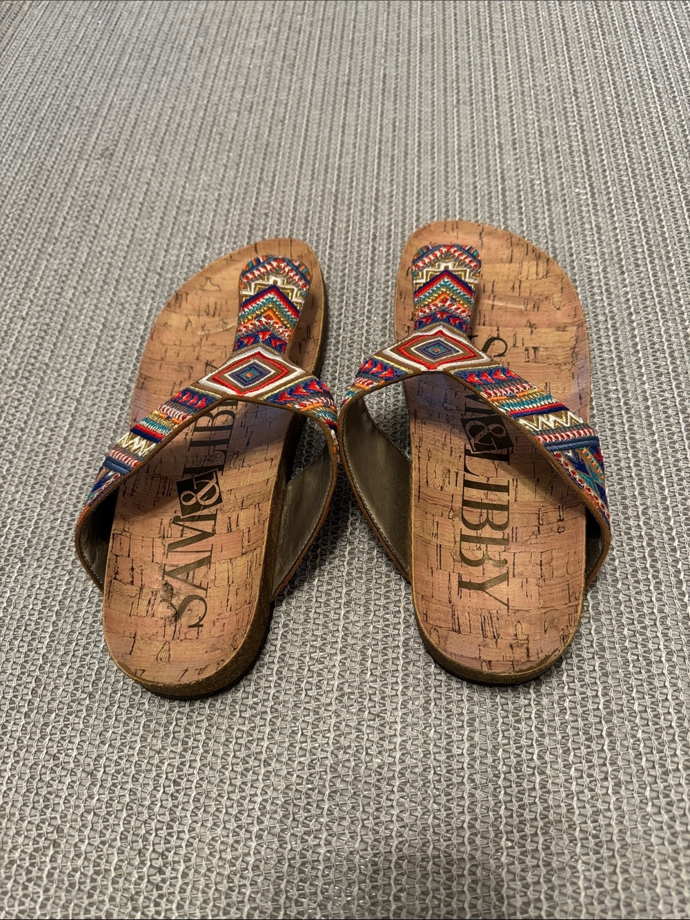 Sam & Libby Multicolor Beaded Cork Sandal